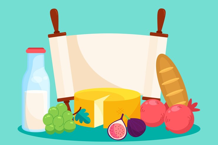 Vecteur gratuit illustration de shavuot plat