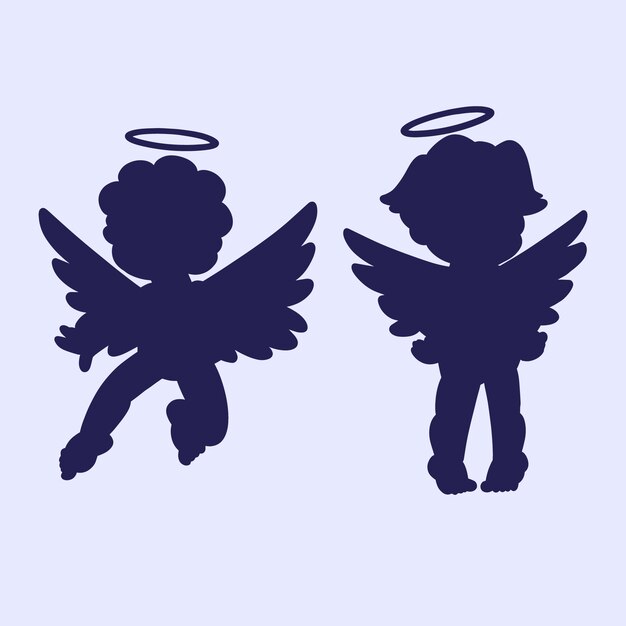 Illustration de la silhouette d'un ange dessinée à la main