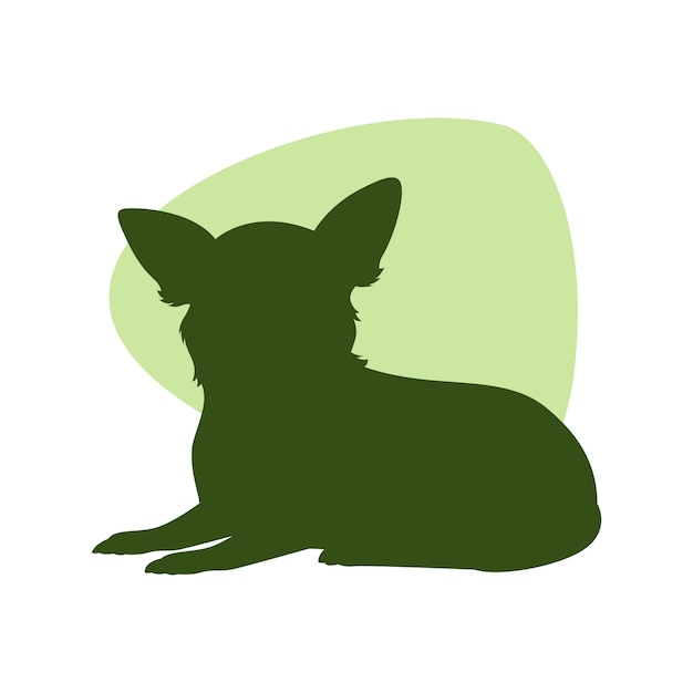 Vecteur gratuit illustration de silhouette chihuahua design plat