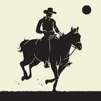 Vecteur gratuit illustration de silhouette de cow-boy design plat