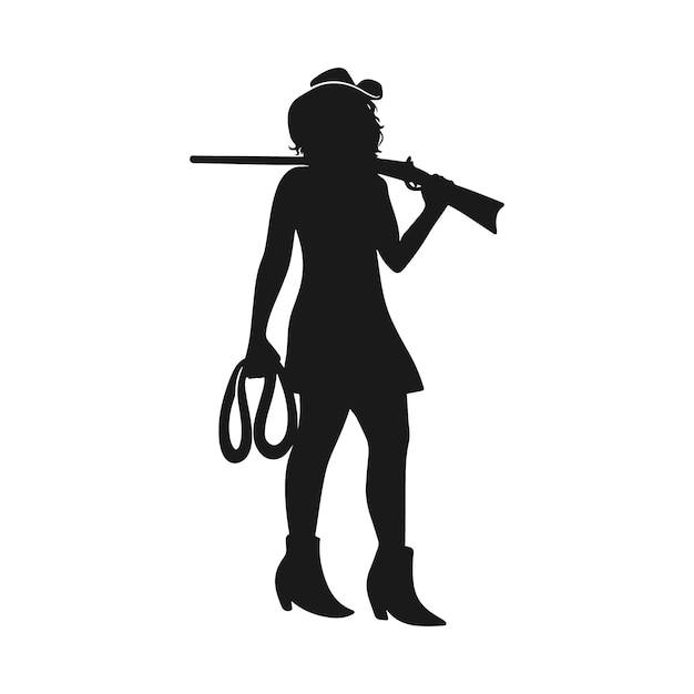 Vecteur gratuit illustration de la silhouette de cow-girl dessinée à la main