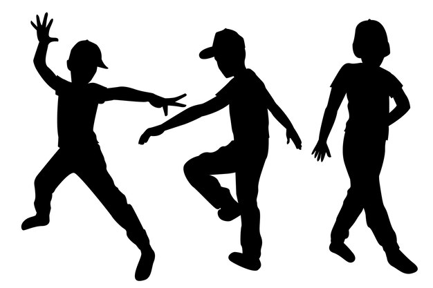 Illustration de silhouette de danse design plat