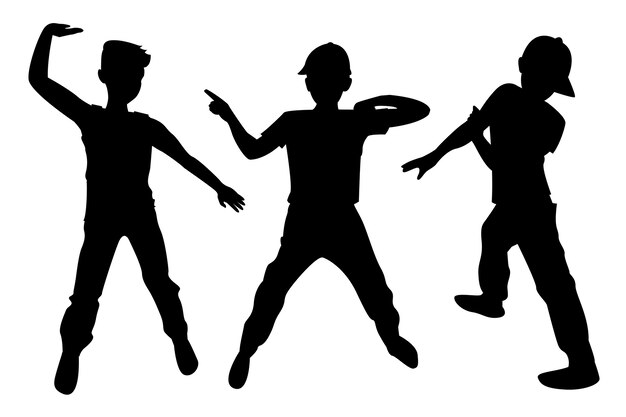 Illustration de silhouette de danse design plat