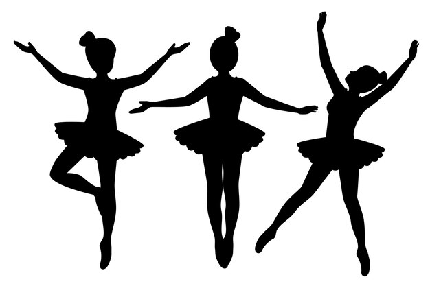 Illustration de silhouette de danse design plat