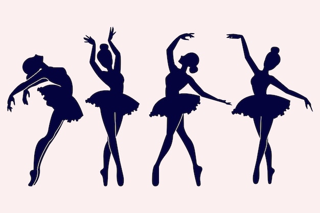 Illustration de silhouette de danseur dessiné à la main