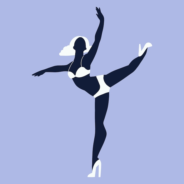 Vecteur gratuit illustration de silhouette de danseur dessiné à la main