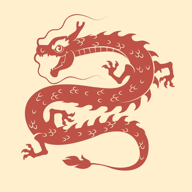 Illustration de silhouette de dragon design plat