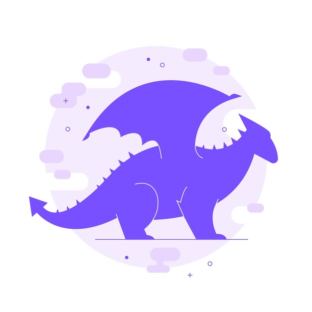 Illustration de silhouette de dragon design plat