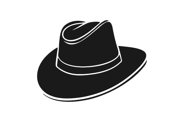 Illustration De La Silhouette Du Chapeau De Cow-boy Dessinée à La Main