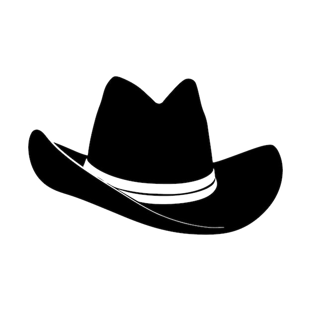 Illustration De La Silhouette Du Chapeau De Cow-boy Dessinée à La Main