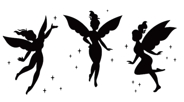 Illustration de silhouette de fée design plat