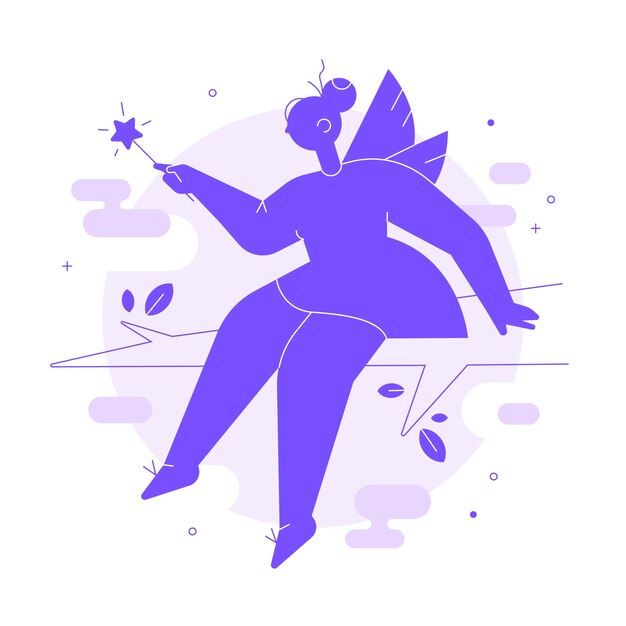 Illustration de silhouette de fée design plat