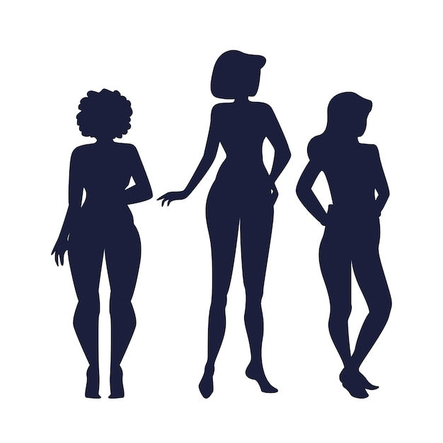 Vecteur gratuit illustration de silhouette de femme dessinée à la main