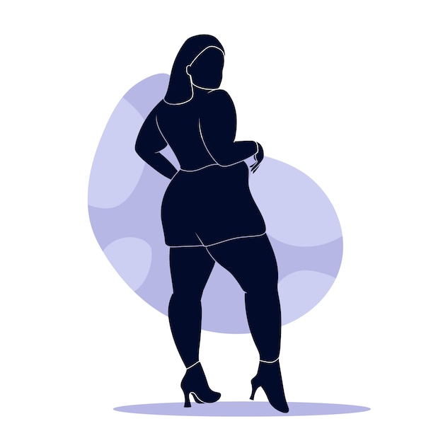 Vecteur gratuit illustration de silhouette de femme dessinée à la main
