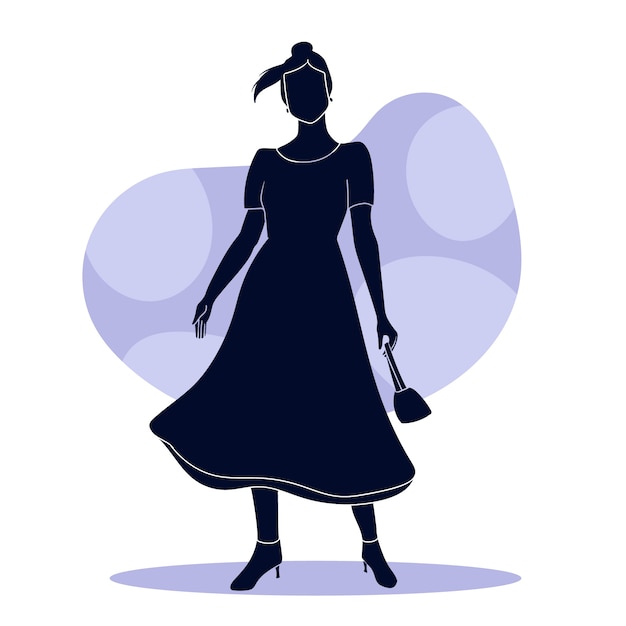 Vecteur gratuit illustration de silhouette de femme dessinée à la main