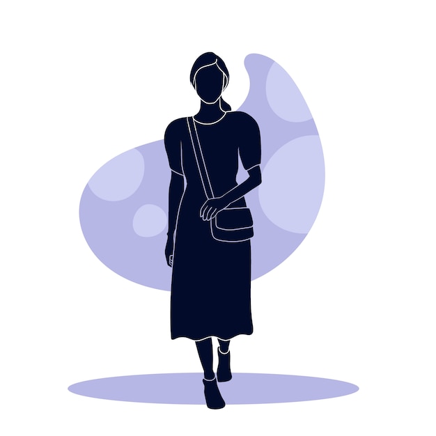 Vecteur gratuit illustration de silhouette de femme dessinée à la main