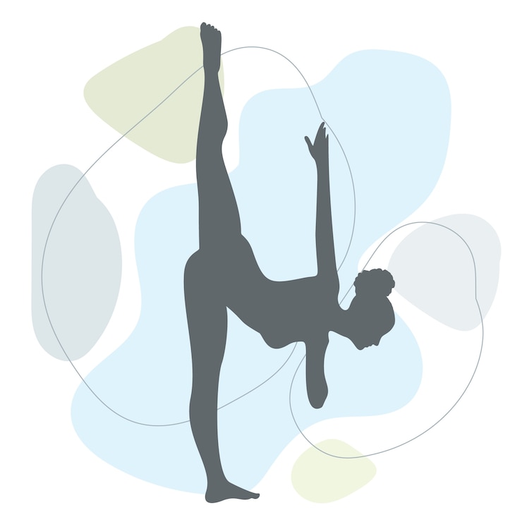 Vecteur gratuit illustration de silhouette de gymnaste design plat