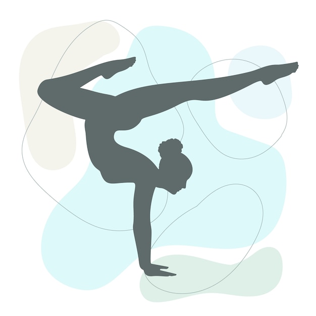 Vecteur gratuit illustration de silhouette de gymnaste design plat