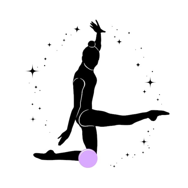 Illustration de silhouette de gymnaste design plat