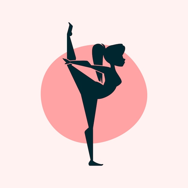 Vecteur gratuit illustration de silhouette de gymnaste design plat