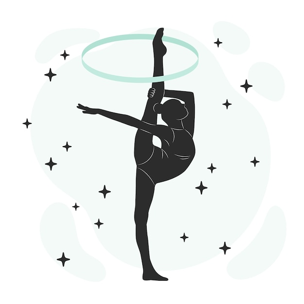 Vecteur gratuit illustration de silhouette de gymnaste design plat