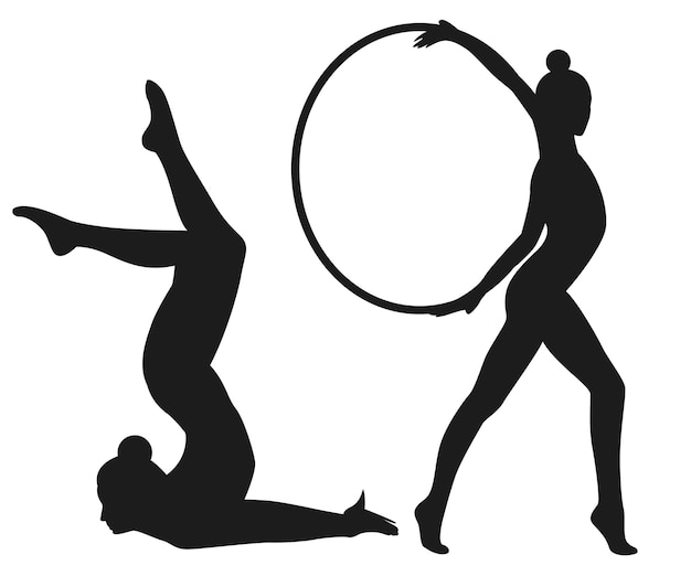 Illustration de silhouette de gymnaste design plat