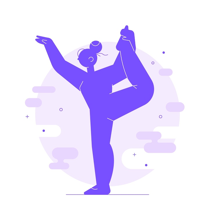Vecteur gratuit illustration de silhouette de gymnaste design plat