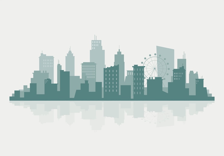 Vecteur gratuit illustration de la silhouette de l'horizon