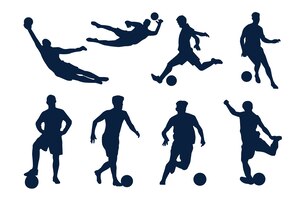 Vecteur gratuit illustration de silhouette de joueur de football design plat