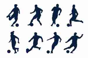 Vecteur gratuit illustration de silhouette de joueur de football design plat