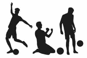 Vecteur gratuit illustration de silhouette de joueur de football design plat