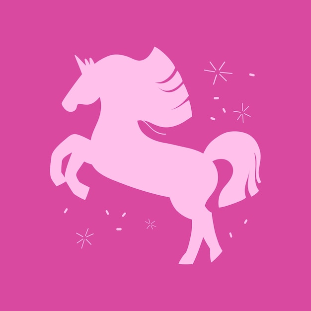 Illustration de silhouette de licorne design plat