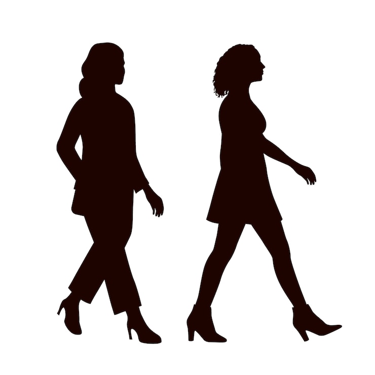 Vecteur gratuit illustration de silhouette marchante dessinée à la main
