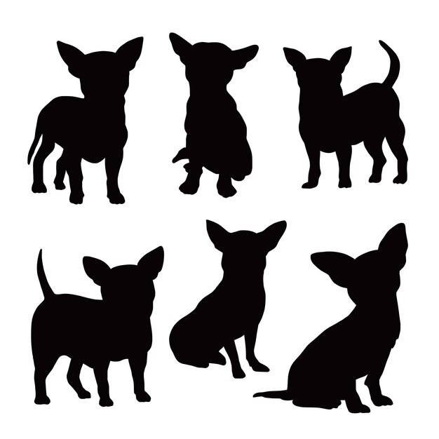 Illustration de la silhouette plate du chihuahua