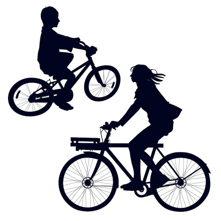 Vecteur gratuit illustration de la silhouette d'un vélo à conception plate