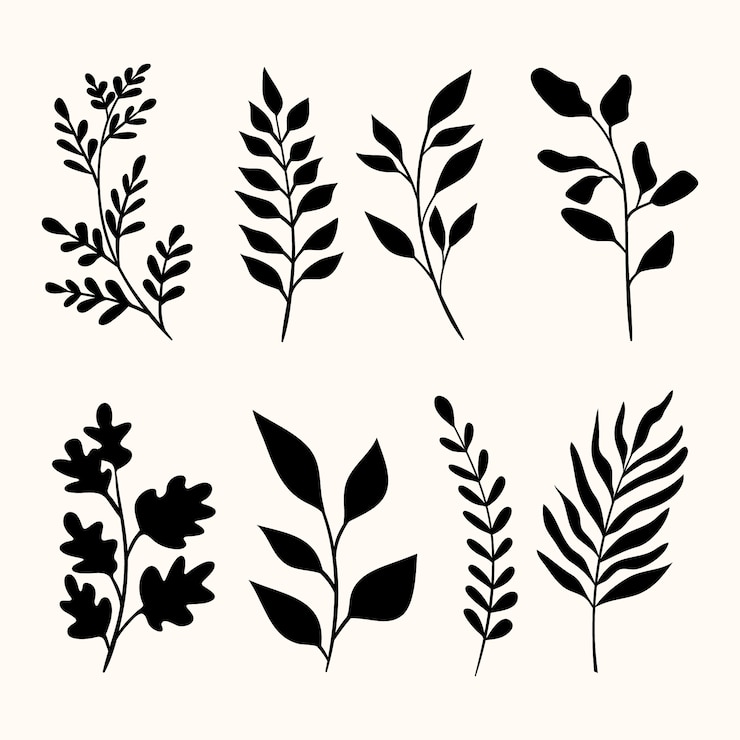 Vecteur gratuit illustration de silhouettes de fleurs design plat