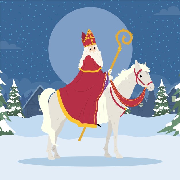 Illustration de sinterklaas plat