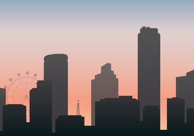 Vecteur gratuit illustration de skyline silhouette