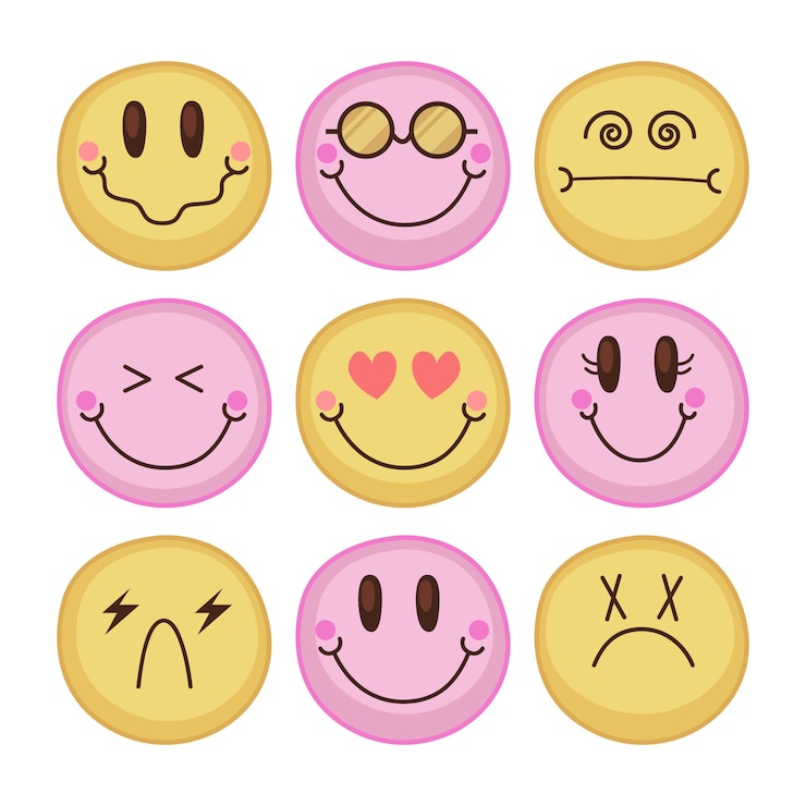 Vecteur gratuit illustration de smiley rétro dessinée à la main