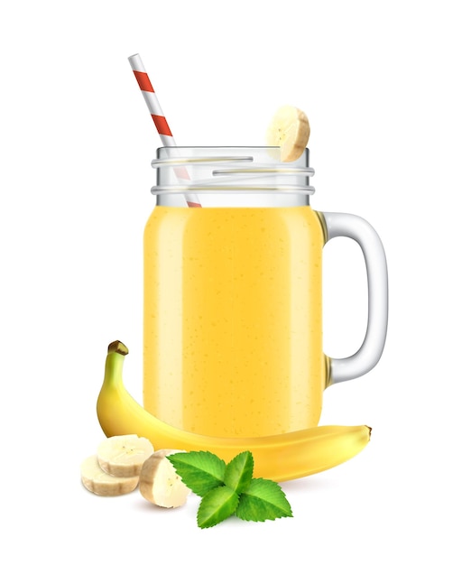 Illustration de smoothie cocktail en pot réaliste