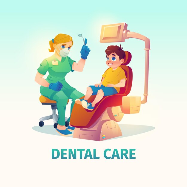 Illustration de soins dentaires design plat