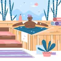 Vecteur gratuit illustration de spa design plat