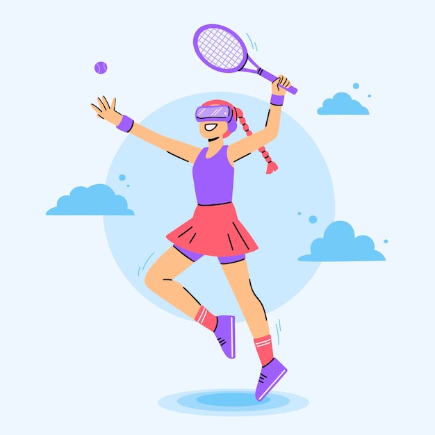 Illustration De Sports Virtuels Dessinés à La Main