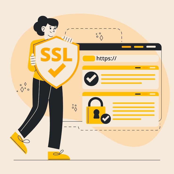 Vecteur gratuit illustration ssl design plat dessiné à la main