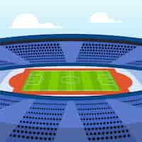 Vecteur gratuit illustration de stade de football de football plat