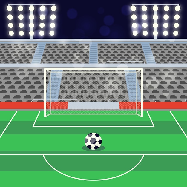 Vecteur gratuit illustration de stade de football de football plat