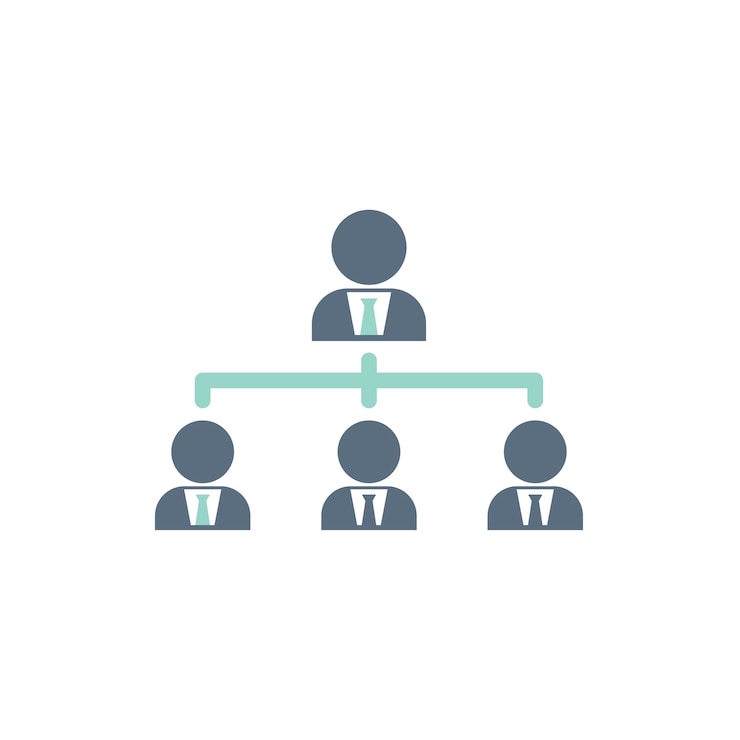 Vecteur gratuit illustration de la structure de l'équipe commerciale
