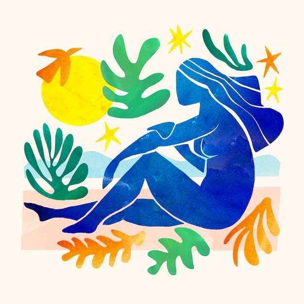Illustration de style aquarelle matisse