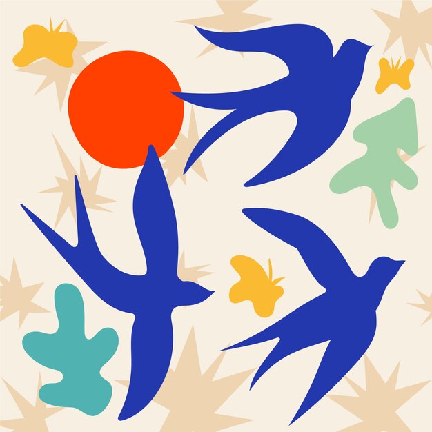 Illustration de style matisse dessiné à la main