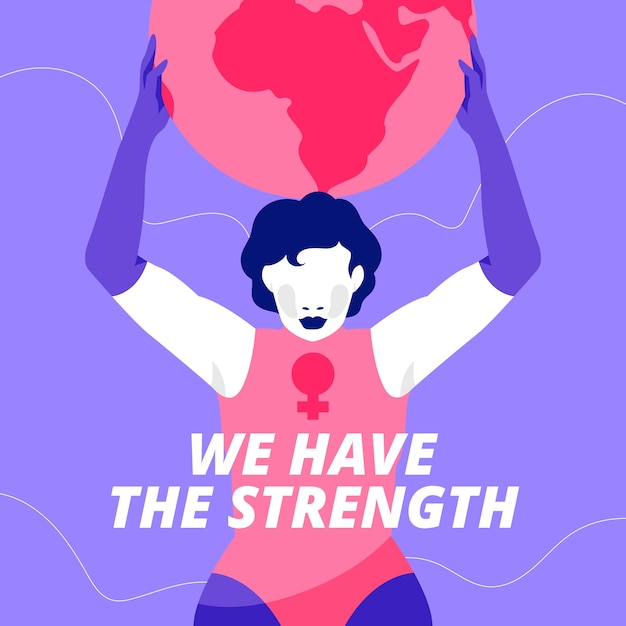 Illustration de superwoman de la journée de la femme plate